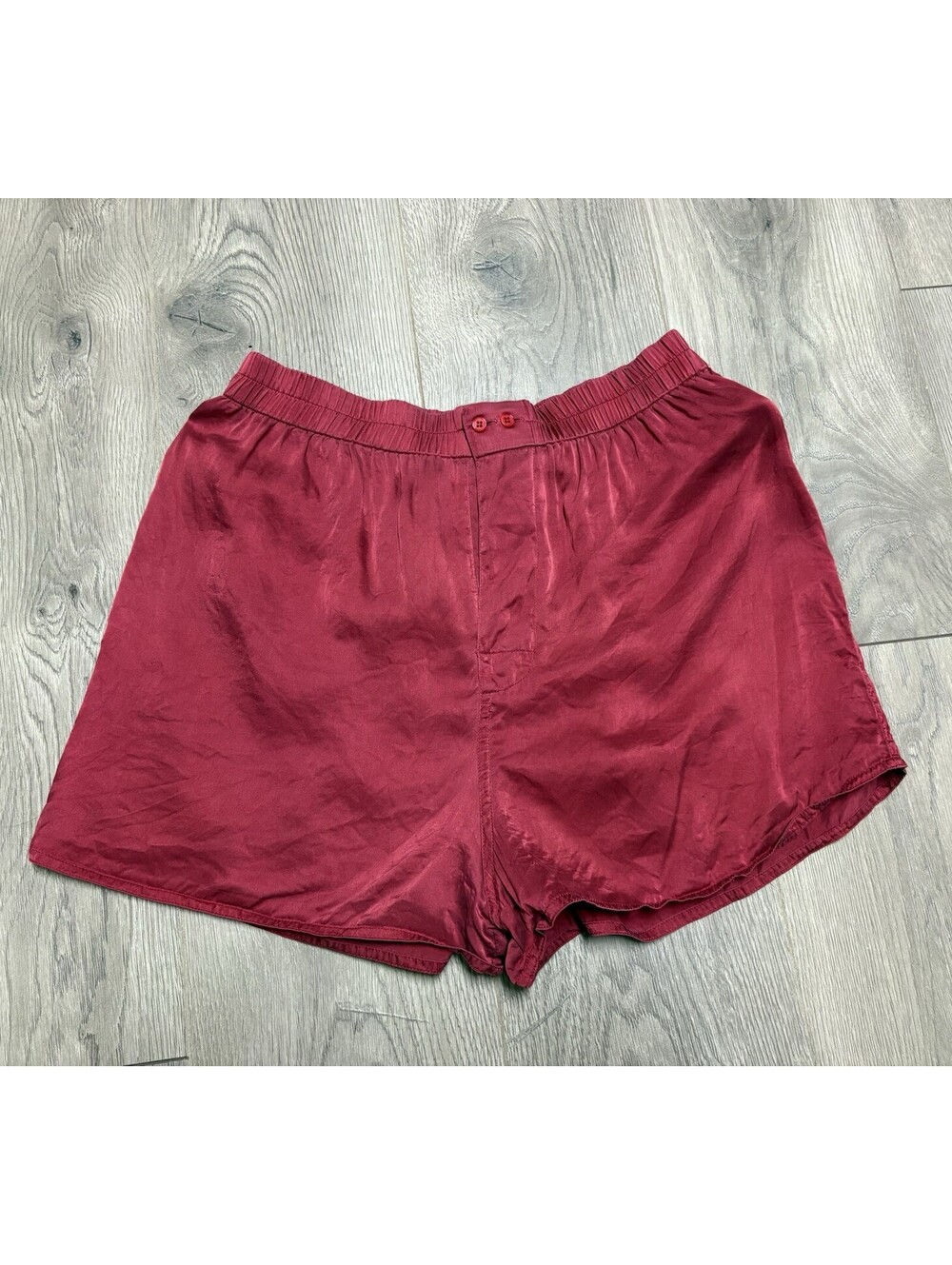 Vintage Victoria's Secret Gold Label 100% Silk Large Red Boxer Shorts Sleep PJs